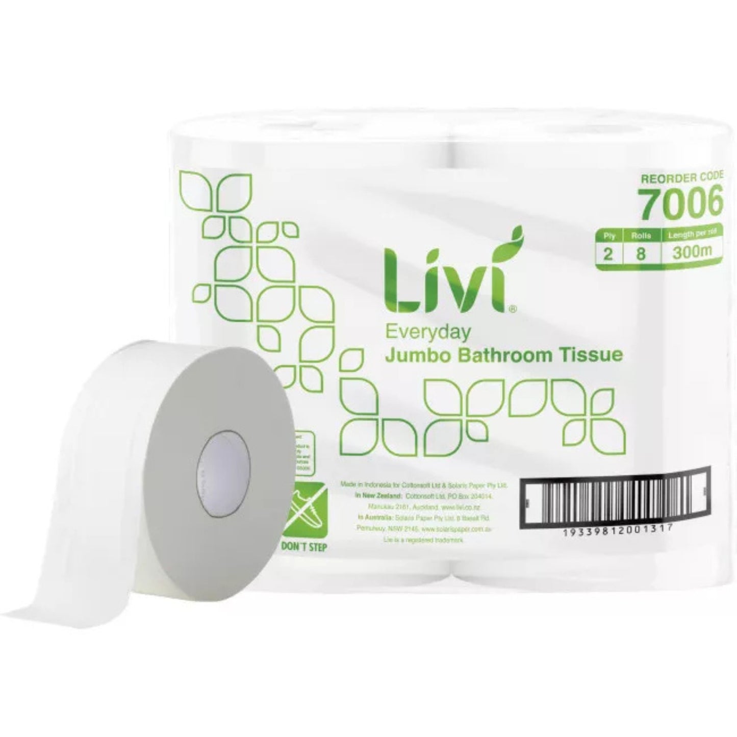 Livi 7006 - Jumbo 2 Ply Toilet Roll - 8 Pack