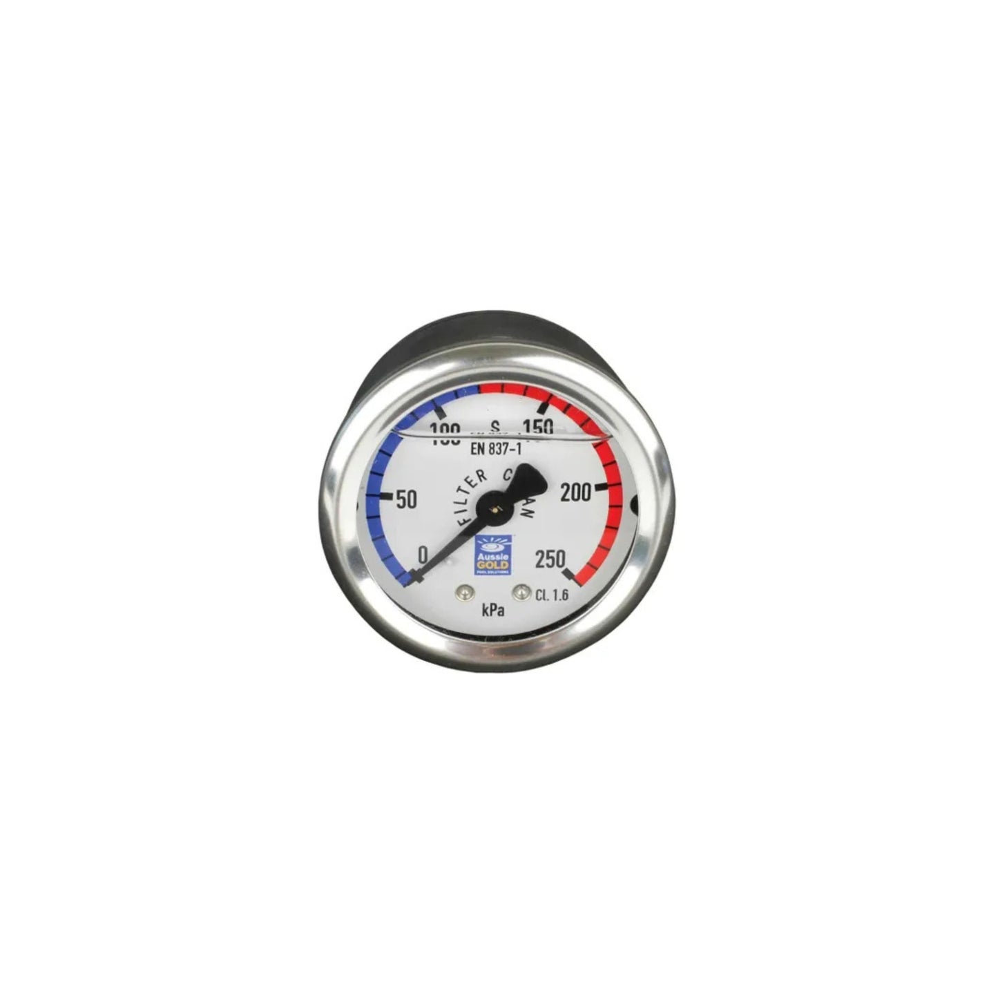 Aussie Gold Stainless Steel Pressure Gauge Centre/Back Mount Thread Oil Filled