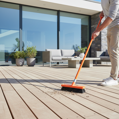 Browns 254mm Orange Deck Scrub with Fibreglass Handle