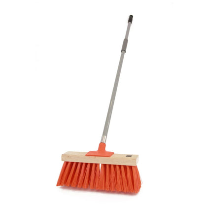 Browns 355mm Yard Broom with Metal Handle - Orange Fill