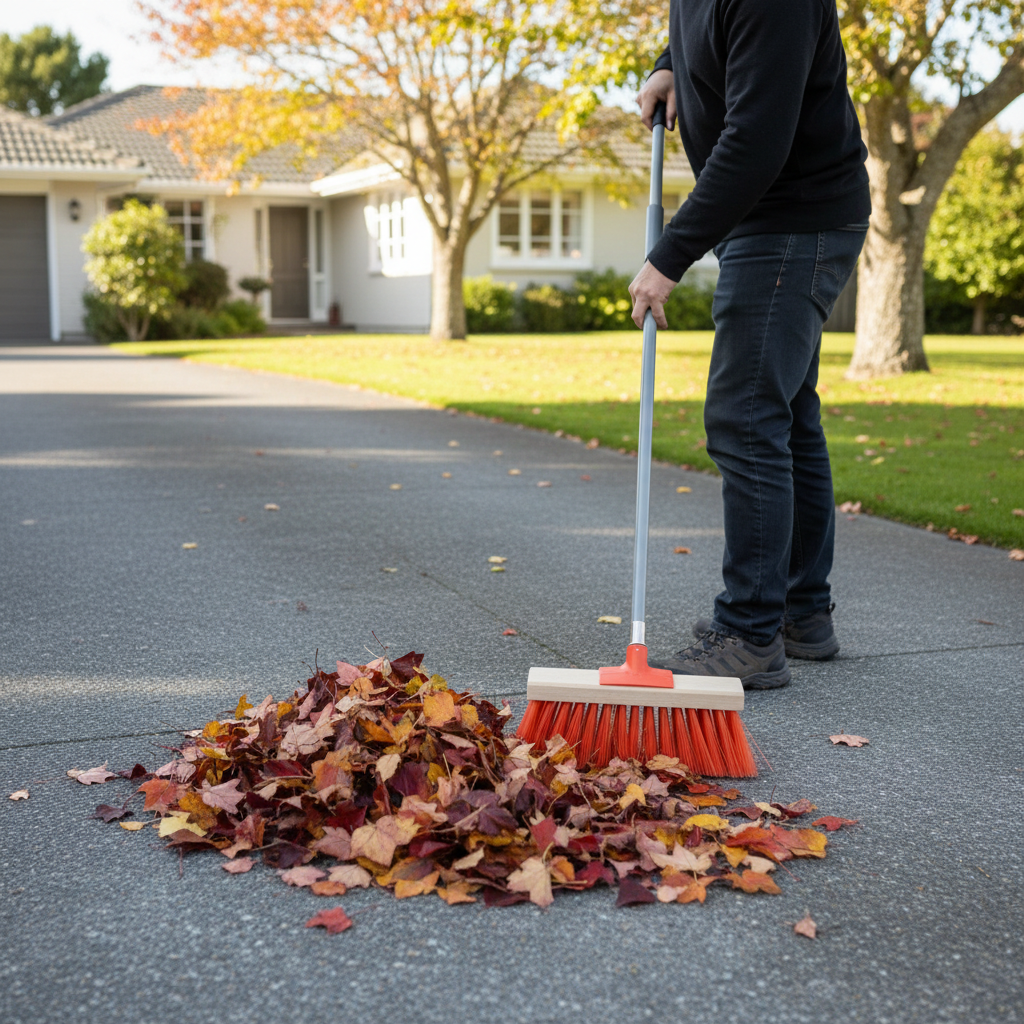 Browns 355mm Yard Broom with Metal Handle - Orange Fill