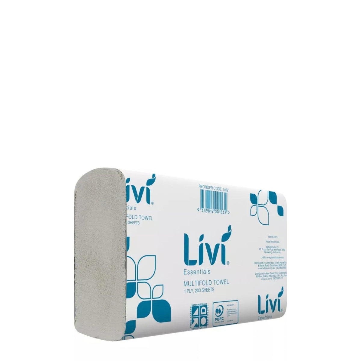 Livi Essentials Slimfold Towel 1 Ply 200 Sheets - 1402
