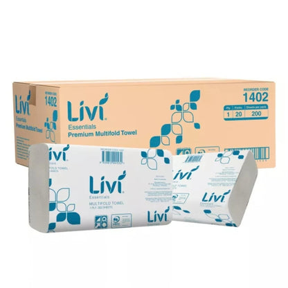 Livi Essentials Slimfold Towel 1 Ply 200 Sheets - 1402